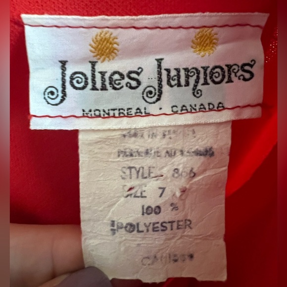 Girl’s floor-length red dress - vintage -size 7 - Picture 4 of 8